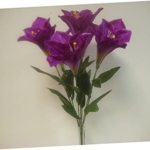 Product: Purple Deluxe Amaryllis Bush Artificial Silk Flower 25" Bouquet 7-785pu Realistic Craft Art Decor Plant for Indoor Outdoor Decoration
