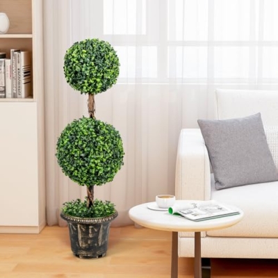 Product: 3ft 2 Pack Artificial Boxwood Topiary Tree, Fake Greenery Plants Ball Tree for Indoor or Outdoor