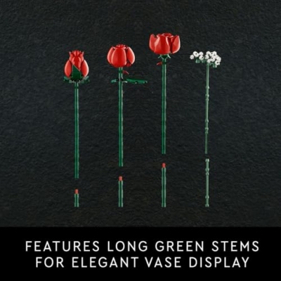 Silky Flower Store LEGO Botanicals Rosenstrauß, 12 Rosen Schleierkraut, Dekorationsset für Erwachsene, 20cm 17 17 Product: Lego 10328 Icons Rosenstrauß, 12 Rosen, 4 Zweige Schleierkraut