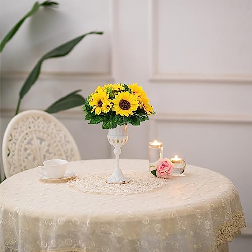 Product: BLOSMON Sunflowers Artificial Flowers Centerpieces - 6 Pcs Fake Yellow Sunflower Flowers Ball Center Piece Decoration for Wedding Table Silk Kissing Floral Arrangements for Home Party Event DIY Decor