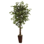 Product: Nearly Natural 5931 6ft. Ficus Tree with Bamboo Planter,Green