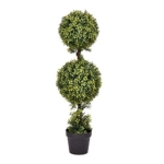 Product: Vickerman Everyday 3 Foot Tall Artificial Boxwood Topiary Double Ball Tree - UV Resistant Indoor Outdoor - Potted Natural Green - Home Patio Faux Decor