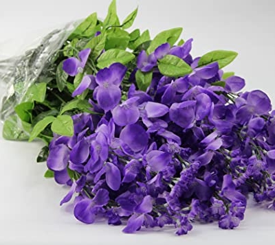 Silky Flower Store Artificial Lavender Wisteria Hanging Plants, 2pcs 15 Stem Purple Faux Florals, Wedding Garden Decor, UV Resistant 32.5cm 13 13 Product: Admired By Nature 2pcs 15 Stem Lavender Wisteria Hanging Plants - Perfect for Outdoor Decor, Weddings, Gardens, and Graves