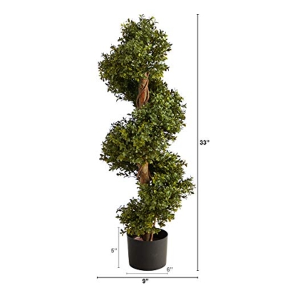 Product: Nearly Natural 33in. Boxwood Topiary Spiral Artificial Tree (Indoor/Outdoor)