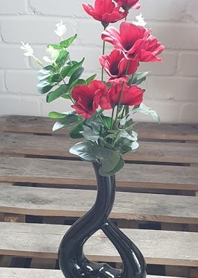 Silky Flower Store Artificial Red Poppy Stems, 10 Pack Wild Flowers with Leaves, 4 Heads Each, 45cm 17 17 Product: 10 x Red Poppy Stems 45cm Artificial Flowers 4 Flower Heads per Stem Wild Red Poppies with Leaves