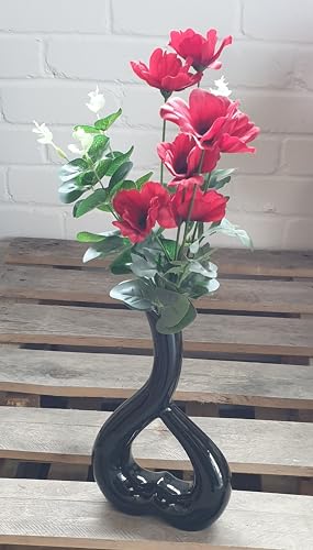 Silky Flower Store Artificial Red Poppy Stems, 10 Pack Wild Flowers with Leaves, 4 Heads Each, 45cm 8 8 Product: 10 x Red Poppy Stems 45cm Artificial Flowers 4 Flower Heads per Stem Wild Red Poppies with Leaves