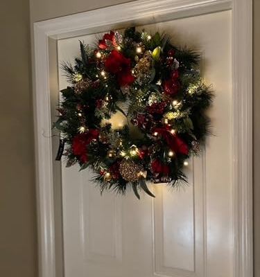 Silky Flower Store Artificial Red Amaryllis Christmas Wreath, Baby Breath Flower Table Decoration, Home Party Decor, 32.5cm 10 10 Product: Luxury Red Amaryllis Christmas Wreath - EWGFDEMN Artificial Baby Breath Flowers for Stunning Home & Party Table Decorations