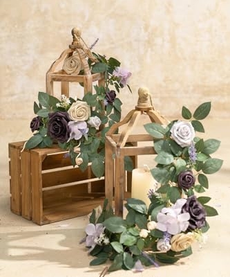 Silky Flower Store Lavender Purple Artificial Flower Garland, 6 Pack 2ft Faux Lilac Wedding Aisle Decor, 12ft 183cm 10 10 Product: Ling's Moment 6Pack 2ft Artificial Flowers Garland Lavender Purple Lantern Flower Centerpieces Lilac Wedding Aisle Decor Chair Flowers Arch Floral for Signs DIY Table Wall Window Cake Decoration