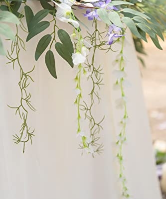 Silky Flower Store 9FT Faux Eucalyptus Willow Garland, Lilac Gold Wedding Arch Mantel Sweetheart Table Decor, 9FT 12 12 Product: Ling's Moment 9FT Flower Garland for Backdrop Decorations - Wedding Arch Flowers, Eucalyptus & Rose, Artificial Floral Garland for Mantel - Sweetheart Table Decor for Ceremony Reception, Lilac & Gold