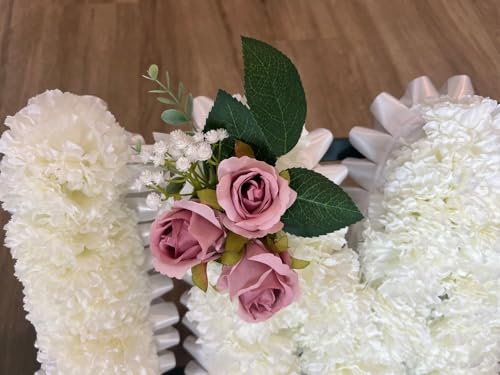 Silky Flower Store Pink Mum Letter Funeral Grave Spray, Artificial Memorial Flower Tribute, Shibaoli DIY Decoration, 3ft 12in high 1 1 Product: shibaoli DIY Artificial Flower, Mum Artificial Flower Letter Tribute, Pink Spray Grave Flowers for Grave Outdoor Lawn Yard Funeral Decorations Table Setting