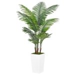 Product: ASTIDY Artificial Palm Tree 5FT - Fake Tree with White Tall Planter - Faux Tropical Areca Floor Plant in Pot - Artificial Silk Plant for Home Office Living Room Decor Indoor