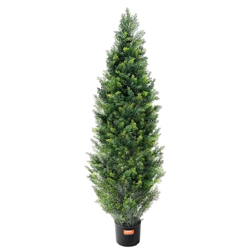 Silky Flower Store Artificial Cedar Topiary Tree, Faux Evergreen Plant, 48 inch Tall, 2 Pieces 3 3 Product: VEVOR Artificial Cedar Topiary Tree, 48 inch Tall (2 Pieces), with Extra Leaves & Pot Faux Evergreen Fake Pine Cypress Trees Plant, UV Rated Artificial Greenery Set for Home Decor Indoor/Outdoor