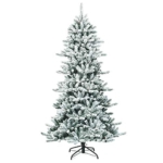 Product: Goplus 7ft Snow Flocked Artificial Christmas Tree, Premium Hinged Fir Tree with Pine Cones, Perfect Xmas Decoration for Indoor and Outdoor