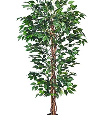Product: HAIHONG Artificial Ficus Tree 5FT Faux Silk Plants with Sturdy Plastic Nursery Pot,Fake Ficus Trees for Home Office Farmhouse Indoor Outdoor Decor Perfect Housewarming Gift (5FT-1Pack)