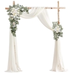 Product: BASIMAN Arch Flowers with Drapes Kit (Pack of 3) for Wedding Ceremony Arbor and Reception Backdrop Decoration Wedding Welcome Signs Floral Birthday Party Decoration