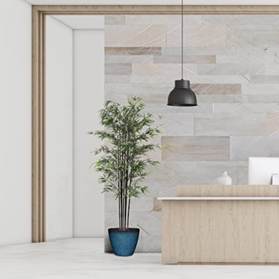 Product: 6ft Bamboo Tree in Black Pot | 1296 Lifelike Silk Leaves | Artificial Trees | Realistic Bark | Perfect for Indoor Use | Home & Office Décor