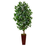 Product: Nearly Natural 5ft. Ficus Artificial Tree in Bamboo Planter