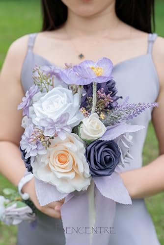 Product: BENCENTRE 7 Inch Purple Bridesmaid Bouquet for Wedding, Set of 4, Lilac Wedding Bouquet,Small Wedding Bouquet,for Marriage Proposal Party and Vintage Wedding Ceremony Anniversary,Artificial Flowers…