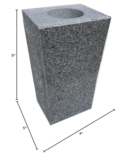 Product: Upstate Stone Works Granite Vase Tapered (5"x4"x9") Gray
