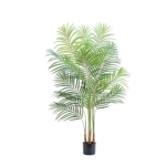 Product: Artificial Fake Palm Tree with 13 Trunks and Real Bark Design, Premium Polyester,Tropical Paradise Palm Tree in Pot (1, Black, 5 FT)
