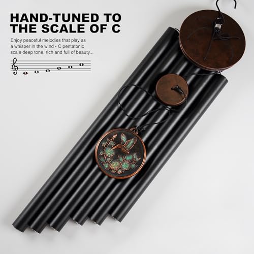 Product: Vanquer Large Wind Chimes for Outside Deep Tone - 46'' Wind Chimes Outdoor Clearance, Windchimes Outdoors, Hummingbird Wind Chime,Sympathy Gift, Patio, Home Décor, Vintage Black (46" Hummingbird)