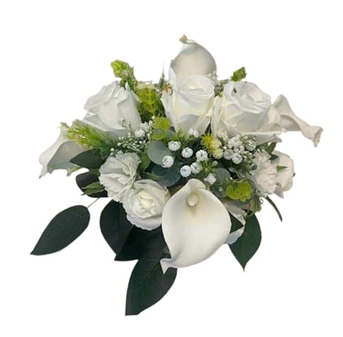 Elegant White/Ivory Artificial Flowers for Funeral Memorials - Outdoor Tribute Decorations - Artificial Flower Arrangements Product: Elegant White/Ivory Artificial Flowers for Funeral Memorials - Outdoor Tribute Decorations