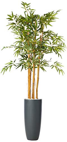 Product: Nearly Natural 5ft. Bamboo Artificial Tree in Gray Cylinder Planter