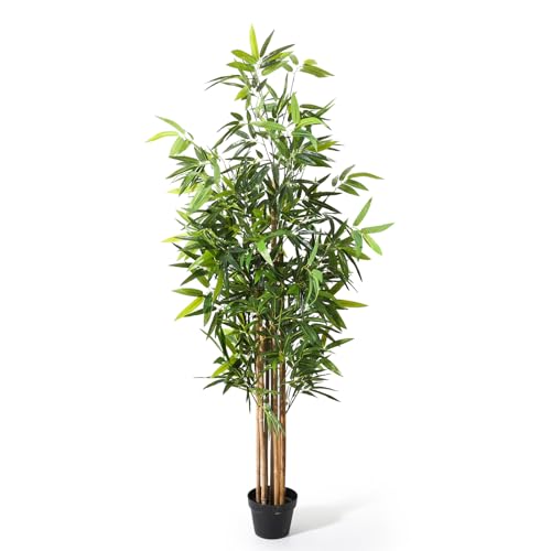 Product: Generic 6 ft Artificial Bamboo Tree Greenery Plants Decor in Pot for Indoor Home Office Decoration 71 inch
