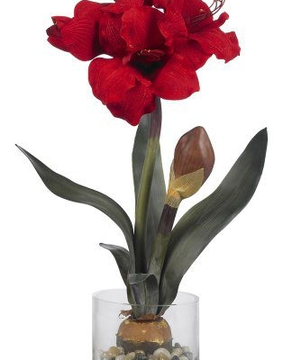 Product: Nearly Natural Amaryllis with Round Vase