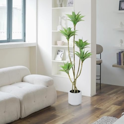 Silky Flower Store Artificial Tree Water Lilies 5 Heads Potted Faux Floor Plant, Indoor Outdoor Home Decor, 5.1 Ft 13 13 Product: Waoops Artificial Trees 5.1 Ft Water Lilies with 5 Heads Potted Faux Floor Plants for Living Room Decor Fake Silk Plants for Home Decor Indoor Office Garden Outdoor Tree