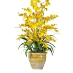 Product: Nearly Natural 1070-YL Triple Dancing Lady Silk Flower Arrangement, Yellow 18.5x15x32