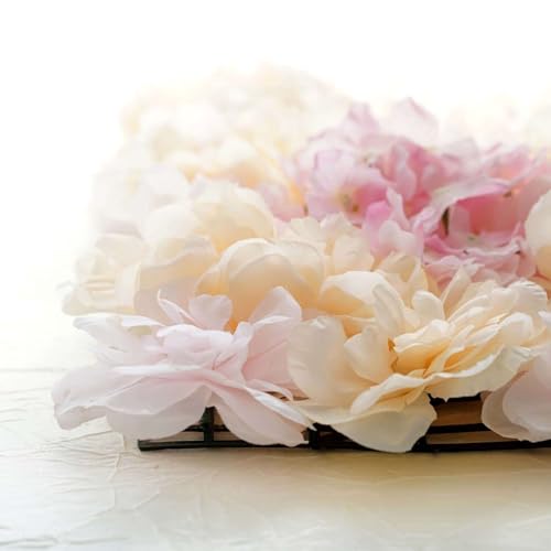 Product: Efavormart 13 Sq ft. | 4 Panels UV Protected Lifelike Assorted Silk Flower Wall Mats Panel Photo Booth Garden - Pink | Champagne