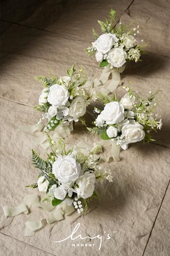Silky Flower Store Artificial Lily of Valley Bridesmaid Bouquet, White Green Wedding Bouquet, Set of 4, 7 Inch 6 6 Product: Ling's Moment Artificial Flowers Lily of Valley White Bridesmaid Bouquet Set of 4, Green Wedding Flowers Bouquets for Bridesmaids, 7 Inch Bridal Bouquets for Bridesmaids, Wedding, etc