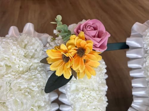Silky Flower Store Artificial Baby Breath Flowers, Pink Yellow Grave Tribute Decorations, Outdoor Funeral Memorial Silk Arrangement, 32.5cm 1 1 Product: EWGFDEMN Artificial Baby Breath Flowers - Pink & Yellow Grave Tribute Decorations for Outdoor Lawn & Funeral