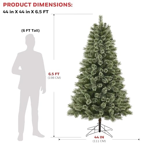 Product: Honeywell 6.5 ft Pre-Lit Christmas Tree, Frances Cashmere Artificial Christmas Tree with 250 Color Changing LED Lights, Xmas Tree with 811 PVC/Cashmere Tips, Tree Top Connector, UL Certified