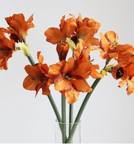 Product: Stunning 29.5" Silk Amaryllis Artificial Flowers - Minimalist Home Decor & Gift Idea in Orange