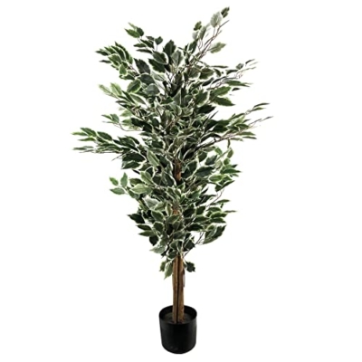 Product: Leaf Artificial Ficus Tree/Plant, Mixed Materials, Variagated Tall Natural, 130cm