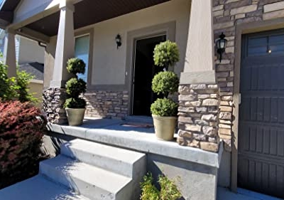 Product: Topiary Trees Artificial Outdoor 2 Pack - 4.6' Nearly Natural Artificial Plants Designer Topiary Ball Trees -Faux Topiary Artificial Plant Boxwood -UV Protected Artificial Topiary Ball Indoor/Outdoor