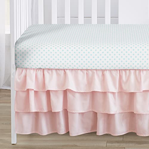 Product: Sweet Jojo Designs 4-Piece Baby Crib Bedding Set (Pink/Blue Boho Floral) for Girls, Infants/Nursery incl. Blanket, Fitted Sheet, Skirt, Diaper Stacker (Watercolor, Rose, Polka Dot, Shabby Chic, Navy)