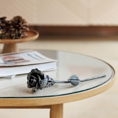 Silky Flower Store Hand Forged Iron Rose Sculpture, Everlasting Love Gift, Wrought Steel Flower, Decorative Floral Art, 20cm 13 13 Product: MakuliSmit 100% Hand Forged Iron Rose Sculpture - Gift of Everlasting Love - Wrought Steel Flower