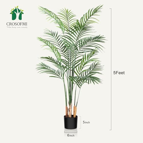 Product: Artificial Areca Palm Plant 5Ft Fake Tropical Palm Tree, Perfect Faux Dypsis Lutescens Plants in Pot for Indoor Outdoor House Home Office Garden Modern Decoration Housewarming Gift,1Pcs