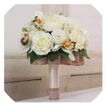 Product: CTXDLK Handmade Romantic Wedding Bouquet, Bridal Bouquet Artificial 3Pc Set Silk Wedding Bouquet Artificial Hydrangea Iris Rose Wedding Flowers, Bridal Holding Bouquets