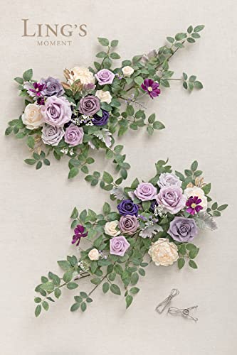 Silky Flower Store Lilac Artificial Flower Garland, Purple Wedding Arch Decor, 2pcs Floral Swags, Faux Silk Foam Peony Rose 27.5in x 14in 5 5 Product: Ling's Moment 2pcs Lilac Artificial Flower Garland Floral Swags Centerpieces Purple Wedding Arch Flower Greenery Arrangements for Sweetheart Table Wall Window Home Garden Outdoor Decor