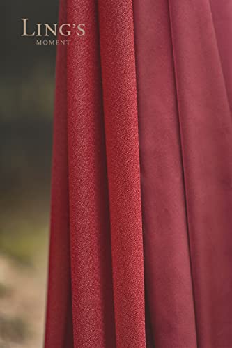 Product: Ling's Moment Burgundy Artificial Wedding Arch Flowers Kit Pack of 4, 2pcs Hanging Flower Arrangement 2pcs Chiffon Drapes Ceremony Reception Fake Rose Arbor Backdrop Floral Party Outdoor Decorations