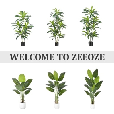 Product: ZEEOZE Dracaena Plant Artificial Tree 5Ft Tall Fake Tropical Floor Plants Potted (Real Touch) Artificial Silk Tree Leaf Faux Trees Black Tall Planter for Home Office Living Room Indoor Outdoor Decor