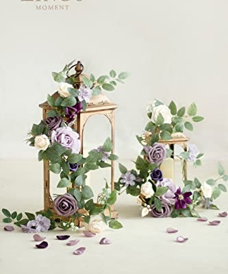 Silky Flower Store Artificial Flower Garland Lilac Lantern, Light Purple Wedding Aisle Decor, Faux Floral Centerpiece, 1.8ft x 6, 10.8ft 11 11 Product: Ling's Moment 6Pack 1.8ft Artificial Flowers Garland Lilac Lantern Flower Centerpieces Light Purple Wedding Aisle Decor Chair Arch Floral for Reception Pew Signs DIY Table Wall Window Decoration