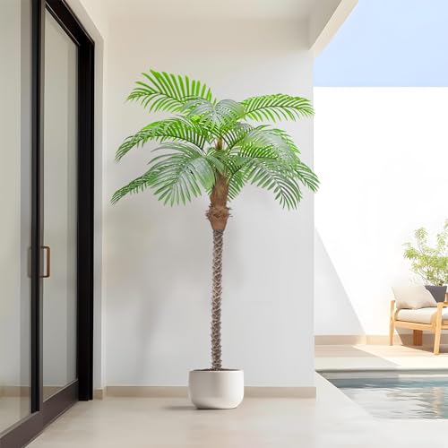Product: AnTing Artificial Palm Trees 6.5ft Tall Fake Tree for Outside, 78in 15Leaves Large Palm Trees for Patio Pool Home Office Decor【Increased UV Protection】（2 Pack）
