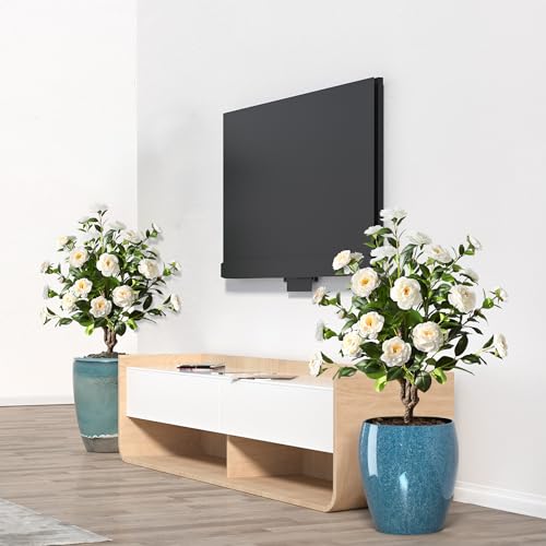 Silky Flower Store Artificial Camellia Tree, Faux Floral Plant, Cement Pot, Indoor Outdoor Office Home Porch Decor, 36 inch 7 7 Product: 36''Artificial Camellia Tree, 2 Pack Soil Insertion w/Spike,Flower Plants, Faux Floral Plant Blooming Tree in Cement Pot, Greenery Potted Plant for Indoor Outdoor Office Home Porch Decor