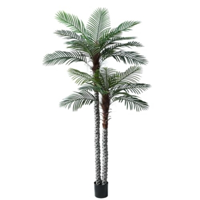 Product: Nafresh 8ft Tall UV Resistant Faux Palm Tree, 96in Artificial Palm Tree Indoor Outdoor, Fake Tree with Real Bark and Realistic Leaves and for Home House Office Living Room Yard Patio.