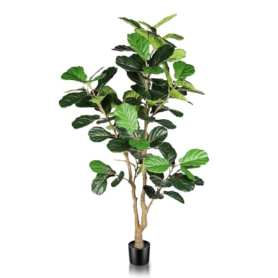 Product: FEELEAD Artificial Fiddle Leaf Fig Tree - 6ft Artificial Plant Large Fake Fig Leaf Tree with Plastic Nursery Pot - Faux Ficus Lyrata Tree Artificial Fig Trees for Home Office Store Decor Indoor